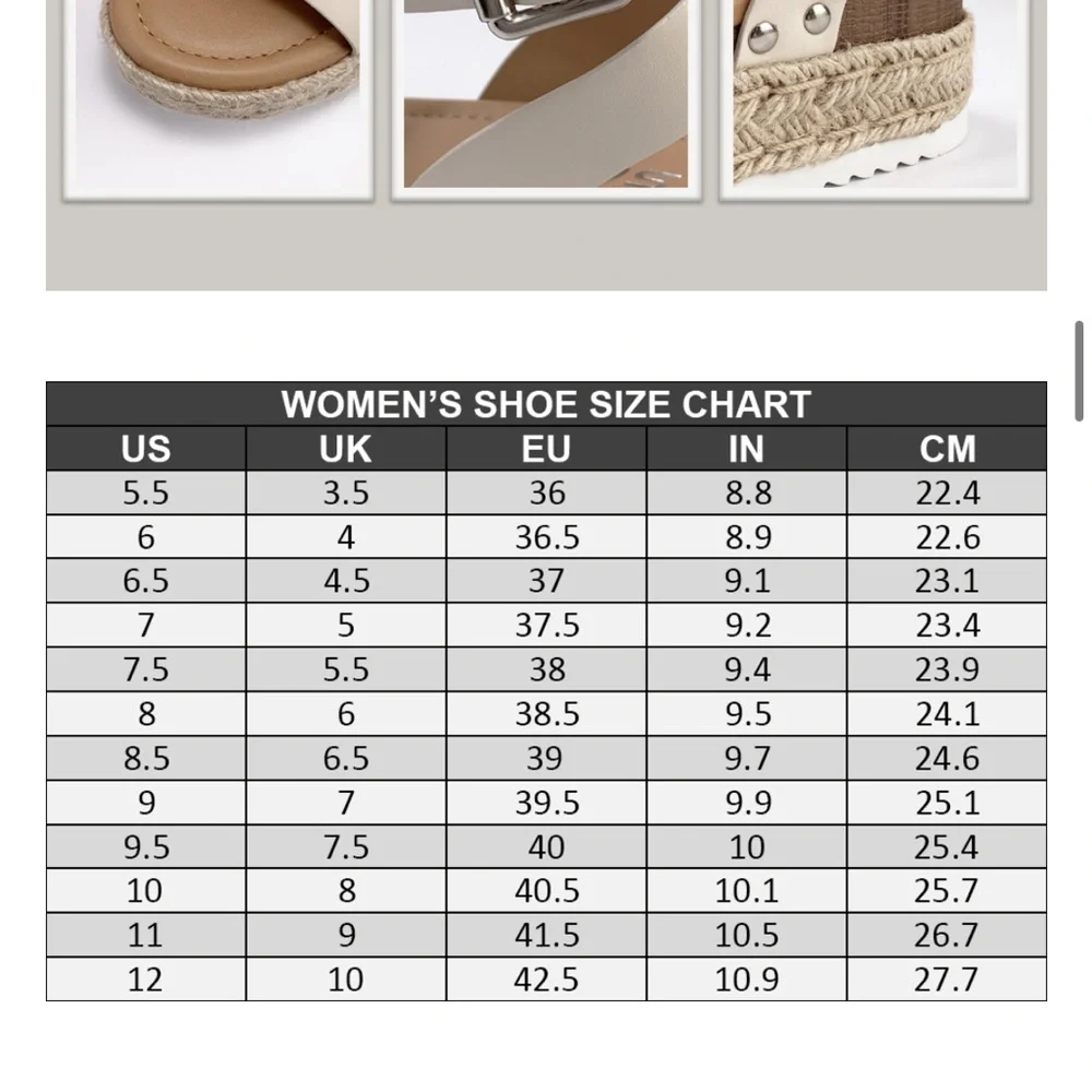 Size 7 Black Espadrille Platform Sandals - Picture 10 of 10